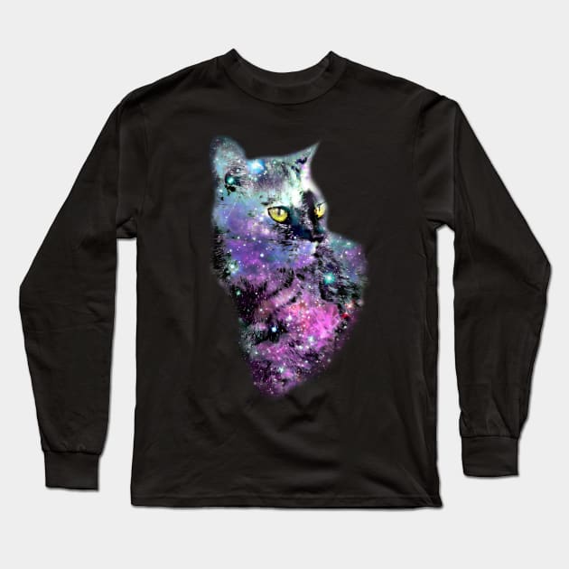 Space Cat Long Sleeve T-Shirt by mrmonsura